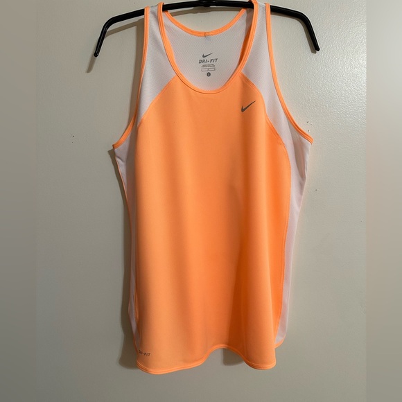 Nike Orange Racerback Tank Top Moisture-Wicking - Picture 2 of 14